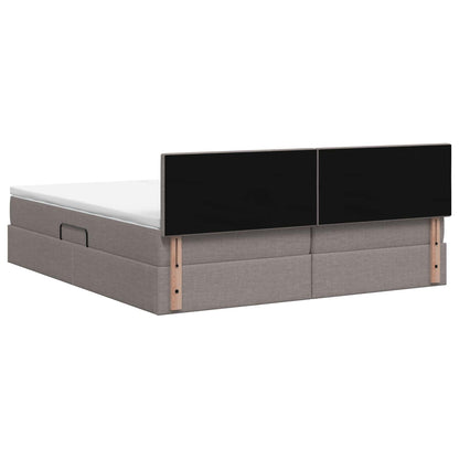Letto con contenitore LED e materasso Tortora 200 x 200 cm | homemem39