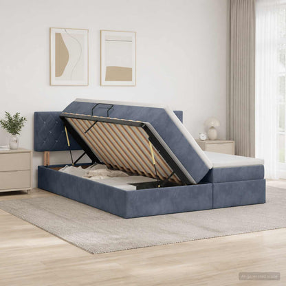 Letto con Contenitore con testiera 2 pz Grigio Scuro