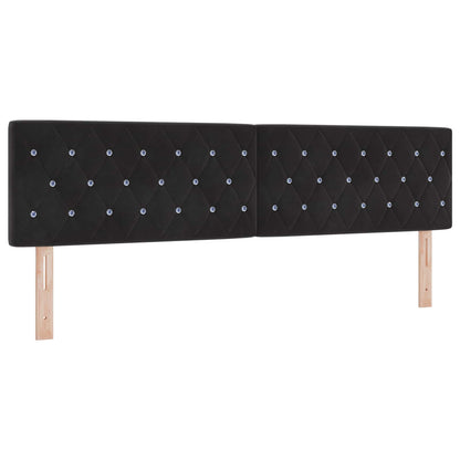 Letto con contenitore LED e materasso Nero 180 x 200 cm Velluto