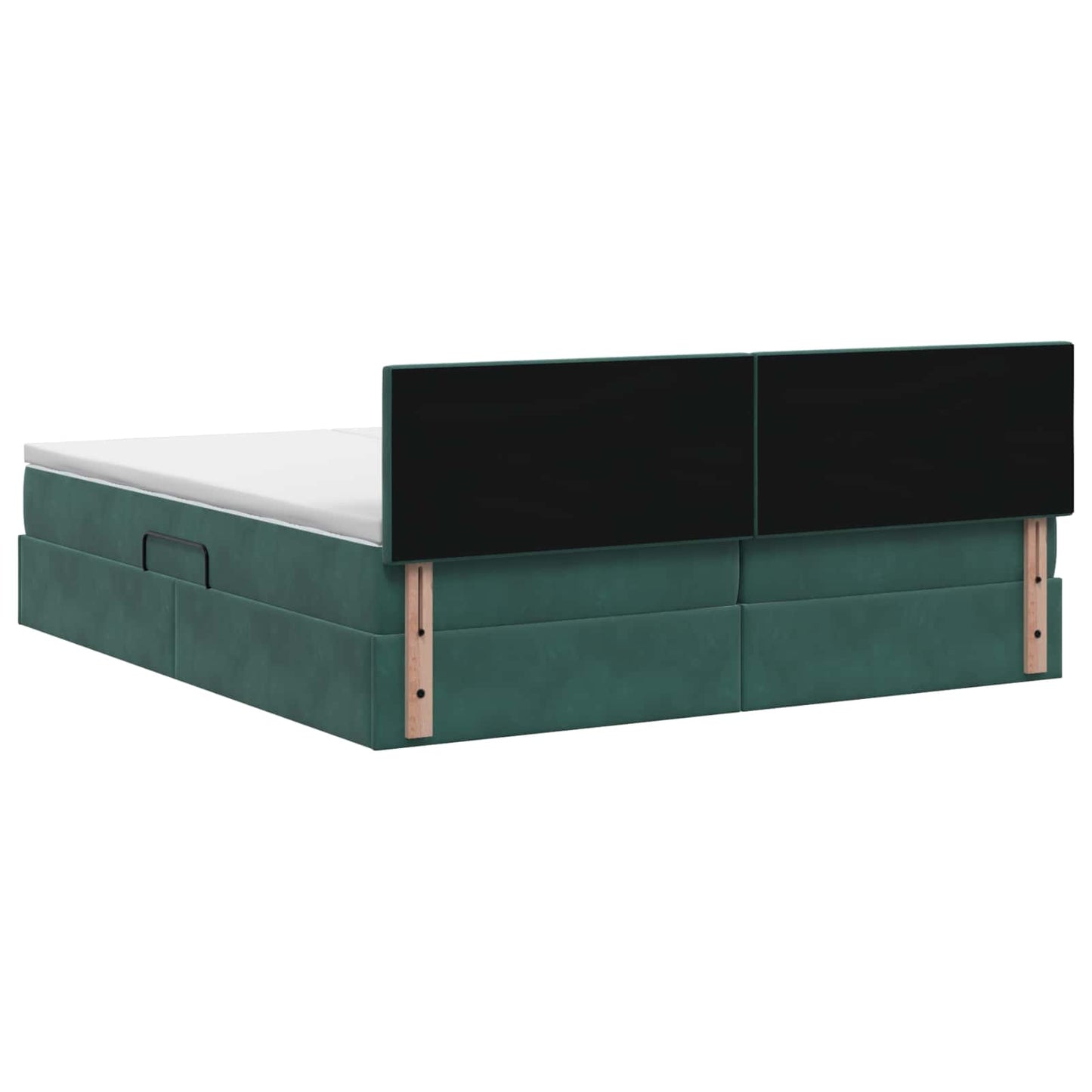 Letto con contenitore LED e materasso Verde Scuro 180 x 200 cm