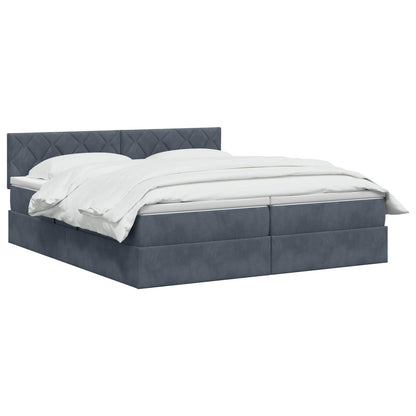 Letto con contenitore LED e materasso Grigio Scuro 200 x 200 cm | homemem39