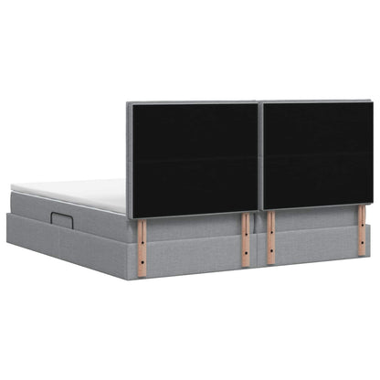 Letto con contenitore e materasso Grigio Chiaro 200 x 200 cm