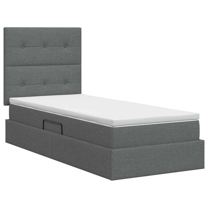 Letto con contenitore e materasso Grigio Scuro 90 x 190 cm | homemem39