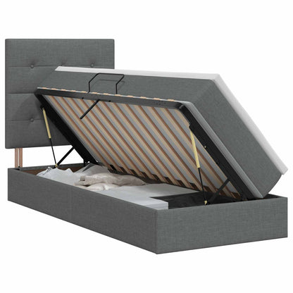 Letto con contenitore e materasso Grigio Scuro 90 x 200 cm | homemem39