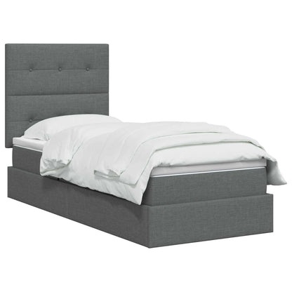 Letto con contenitore e materasso Grigio Scuro 90 x 200 cm | homemem39