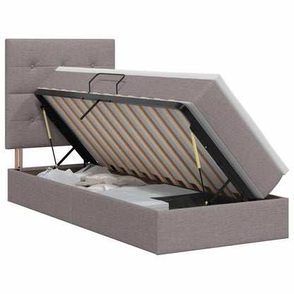 Letto con contenitore e materasso Tortora 100 x 200 cm Tessuto | homemem39