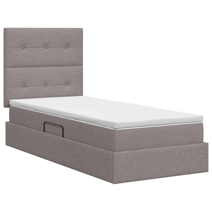 Letto con contenitore e materasso Tortora 100 x 200 cm Tessuto | homemem39
