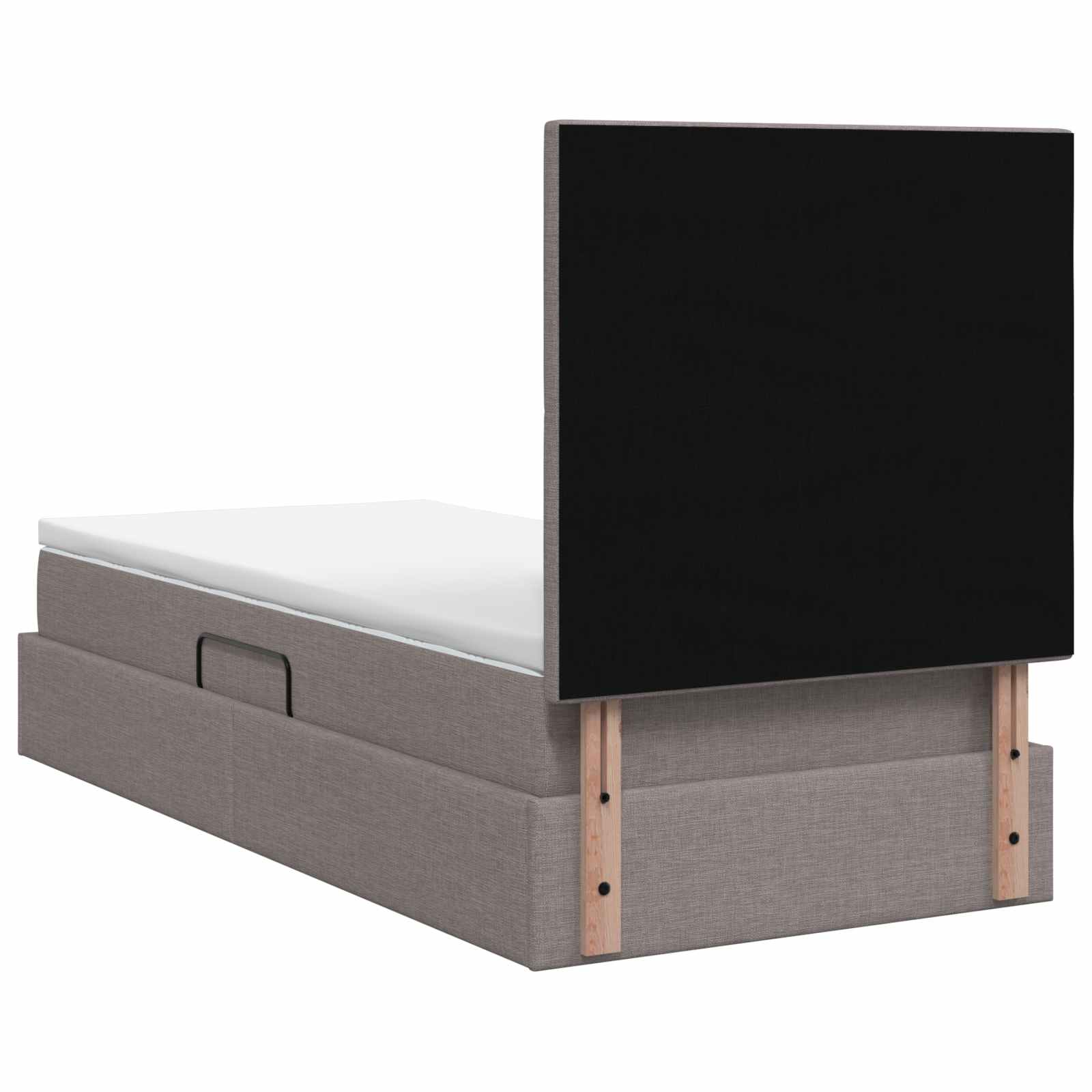 Letto con contenitore e materasso Tortora 100 x 200 cm Tessuto | homemem39