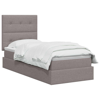 Letto con contenitore e materasso Tortora 100 x 200 cm Tessuto | homemem39
