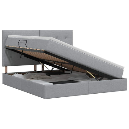 Letto con contenitore e materasso Grigio Chiaro 180 x 200 cm