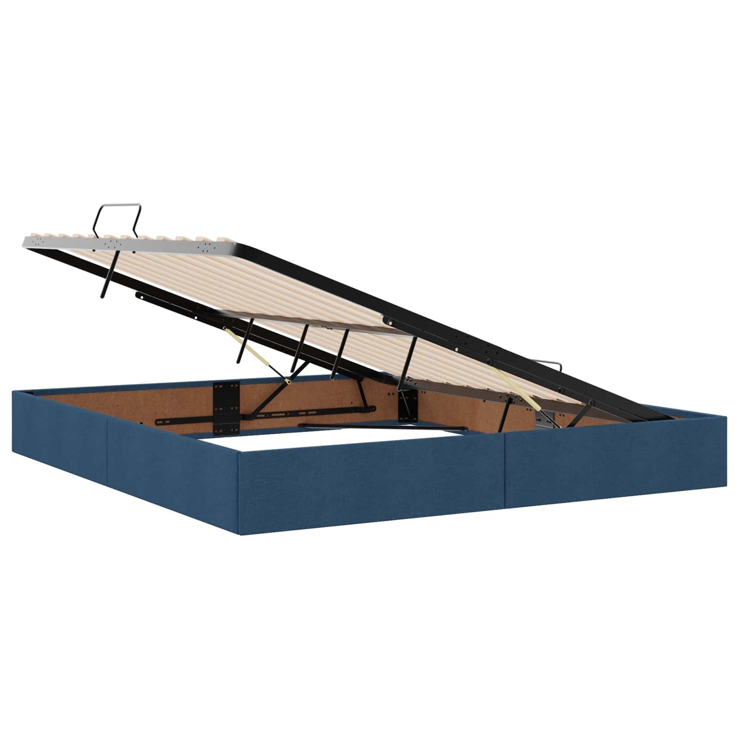 Letto con contenitore e materasso Blu 200 x 200 cm Tessuto | homemem39