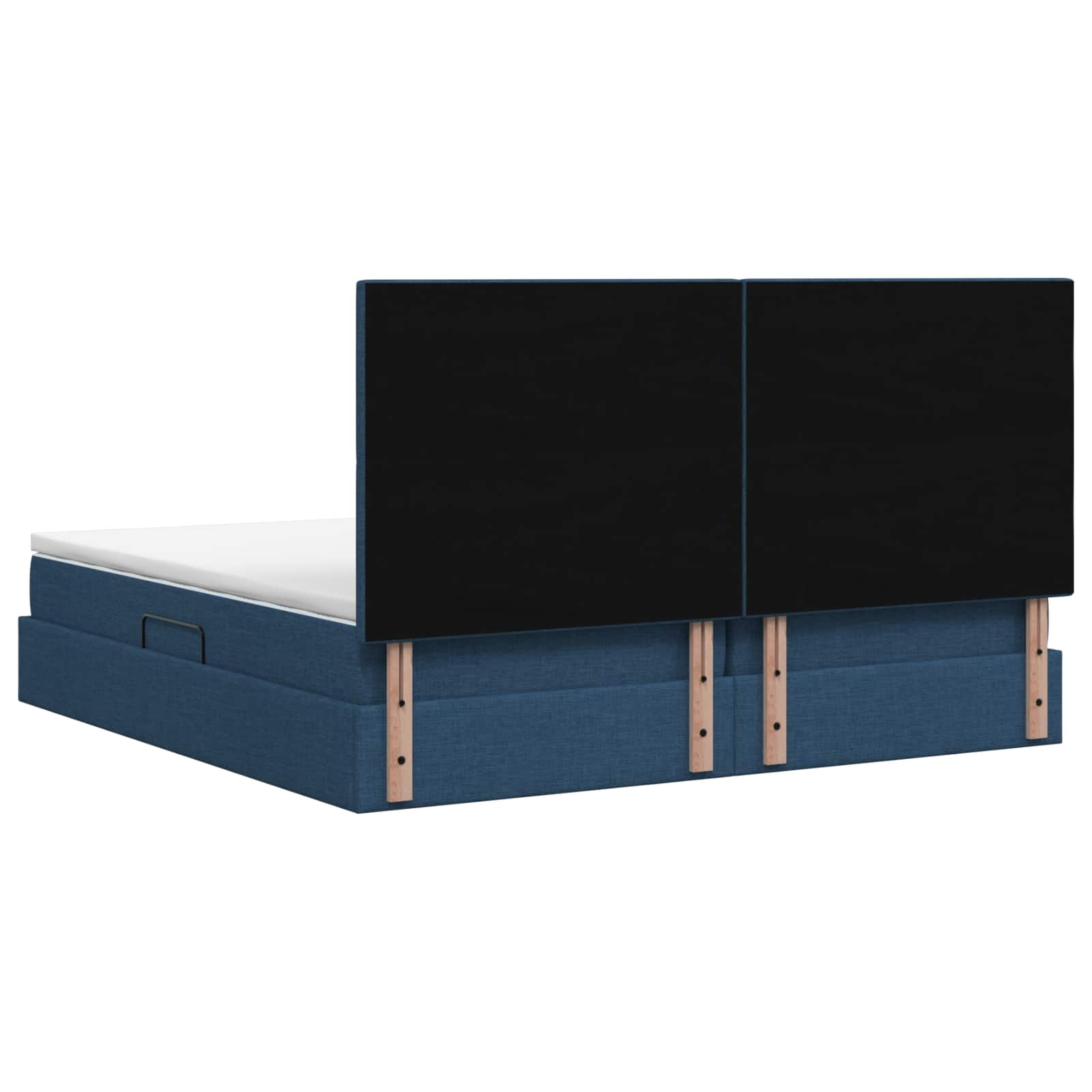 Letto con contenitore e materasso Blu 200 x 200 cm Tessuto | homemem39