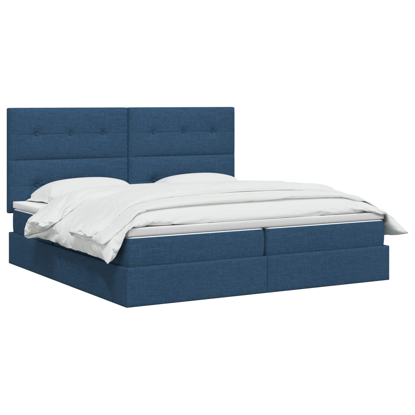 Letto con contenitore e materasso Blu 200 x 200 cm Tessuto | homemem39