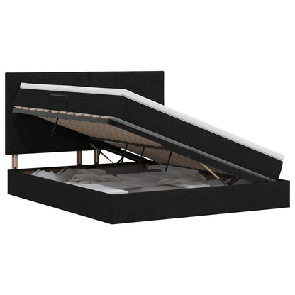 Letto con contenitore e materasso Nero 180 x 200 cm Tessuto | homemem39