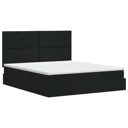 Letto con contenitore e materasso Nero 180 x 200 cm Tessuto | homemem39