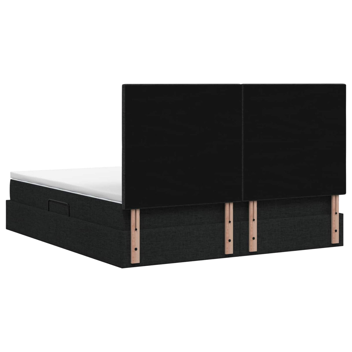 Letto con contenitore e materasso Nero 180 x 200 cm Tessuto | homemem39