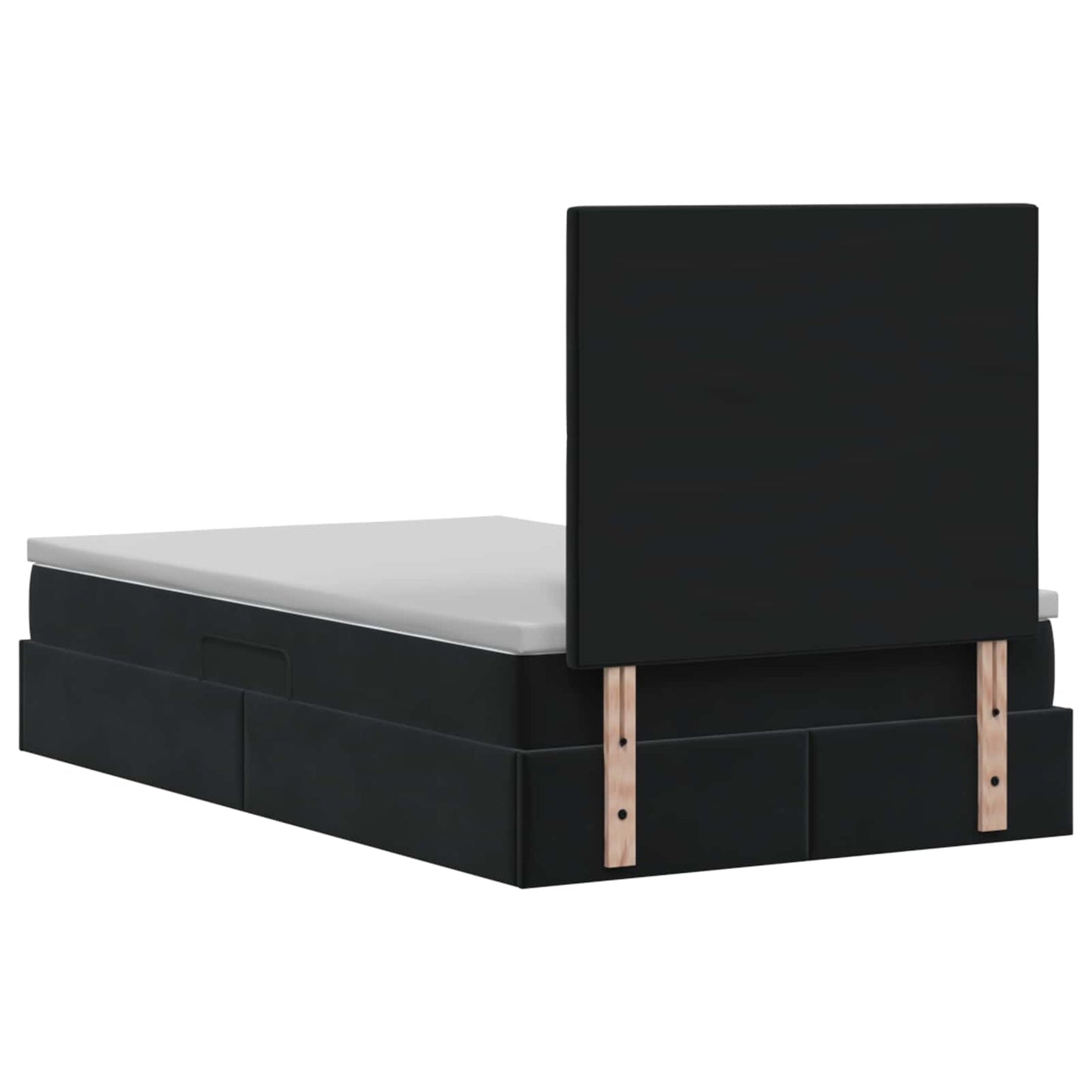 Letto con contenitore e materasso Nero 120 x 200 cm Velluto