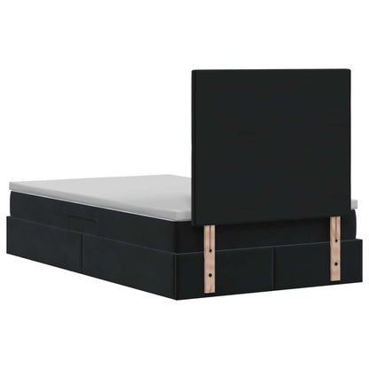 Letto con contenitore e materasso Nero 120 x 200 cm Velluto