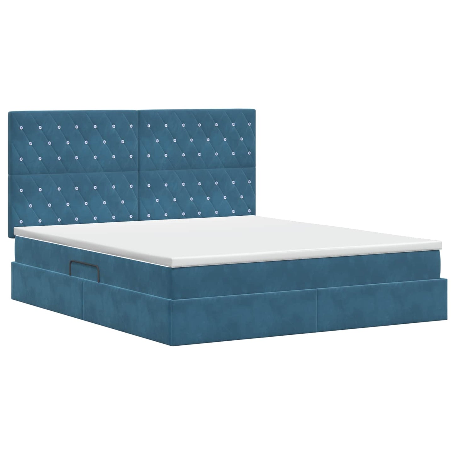 Letto con contenitore e materasso Blu Scuro 140 x 200 cm | homemem39