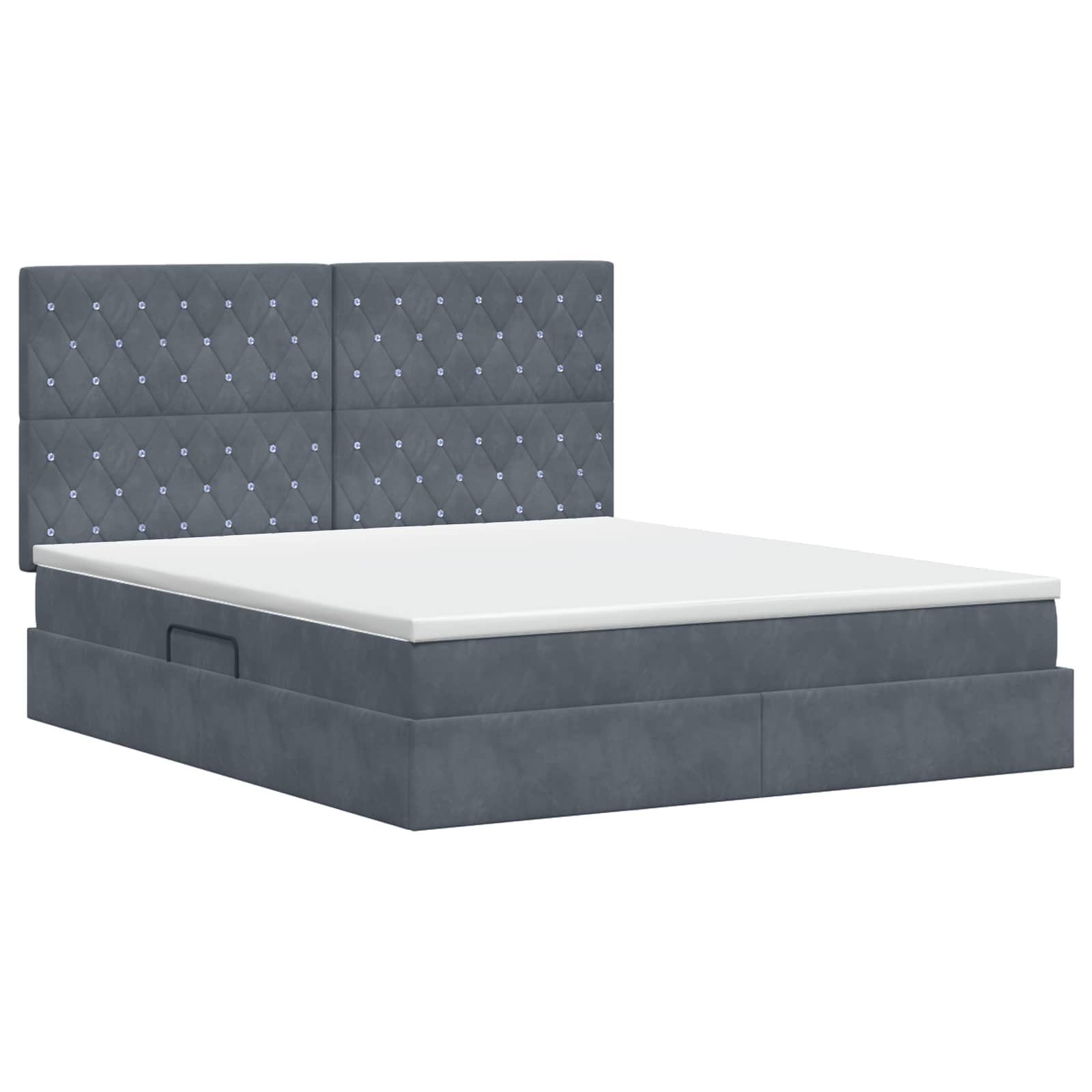 Letto con contenitore e materasso Grigio Scuro 160 x 200 cm | homemem39