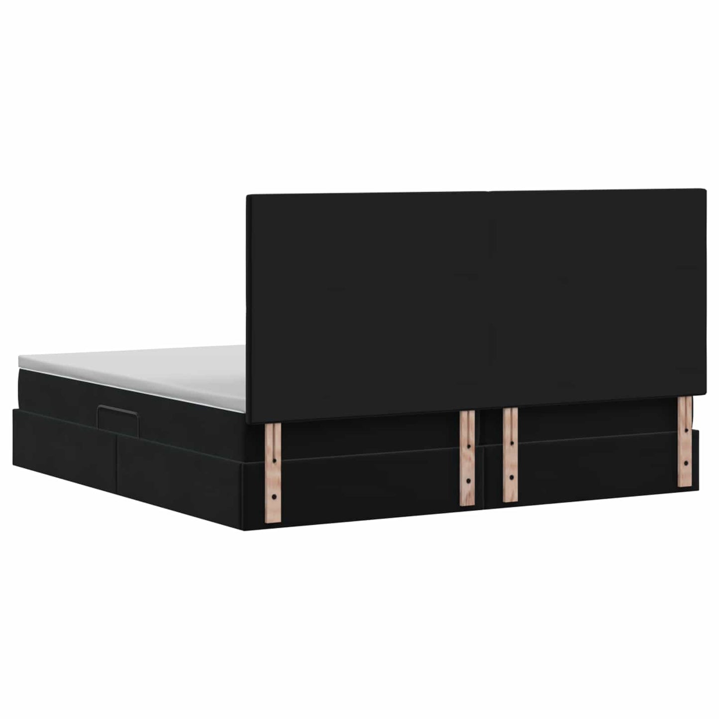 Letto con contenitore e materasso Nero 200 x 200 cm Velluto