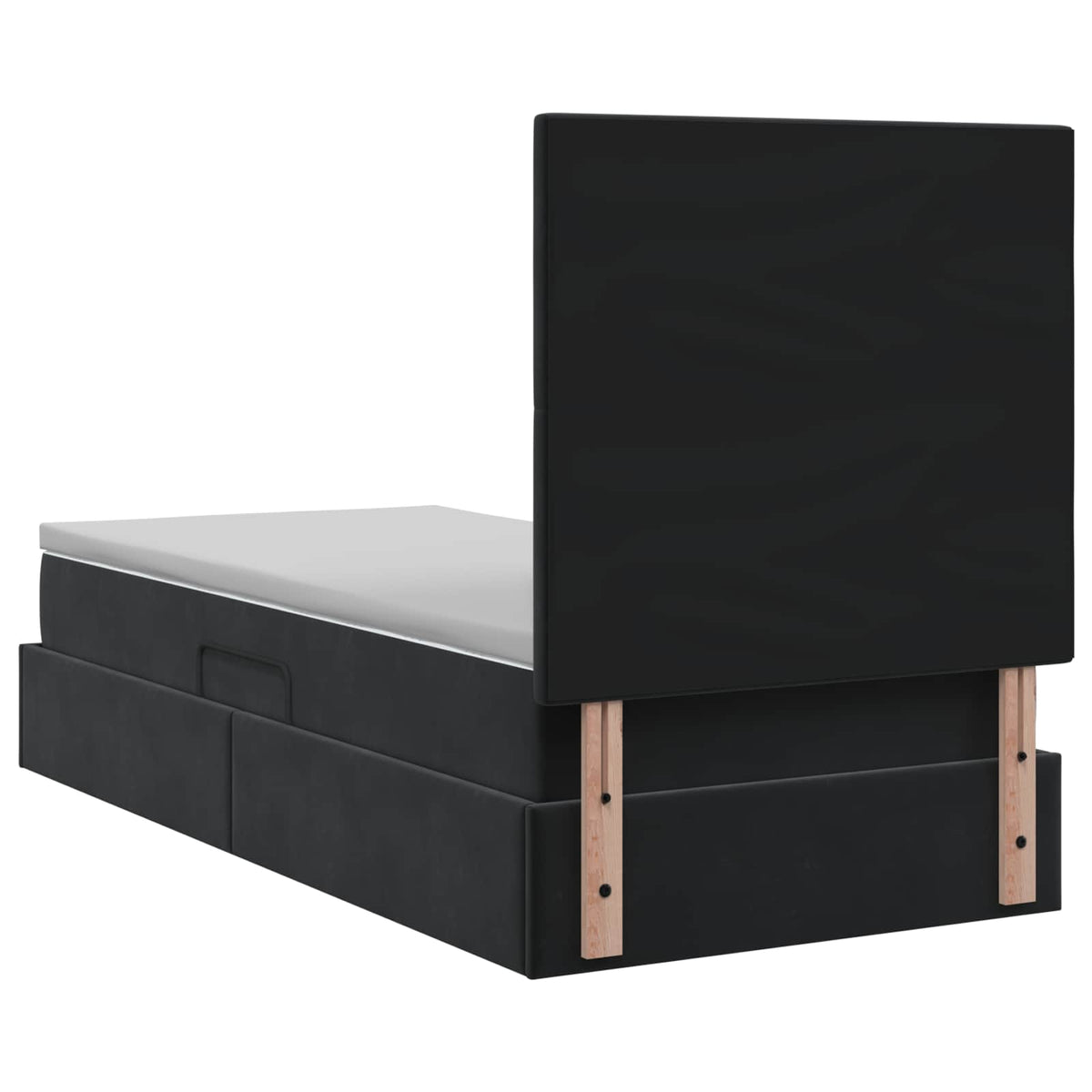 Letto con contenitore e materasso Nero 90 x 200 cm Velluto | homemem39