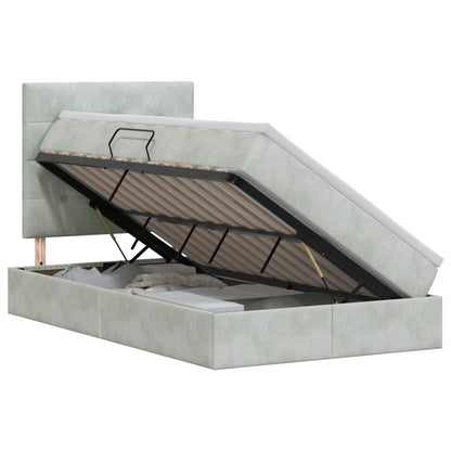 Letto con contenitore e materasso Grigio Chiaro 120 x 200 cm | homemem39