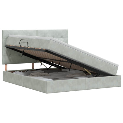 Letto con contenitore e materasso Grigio Chiaro 140 x 200 cm | homemem39
