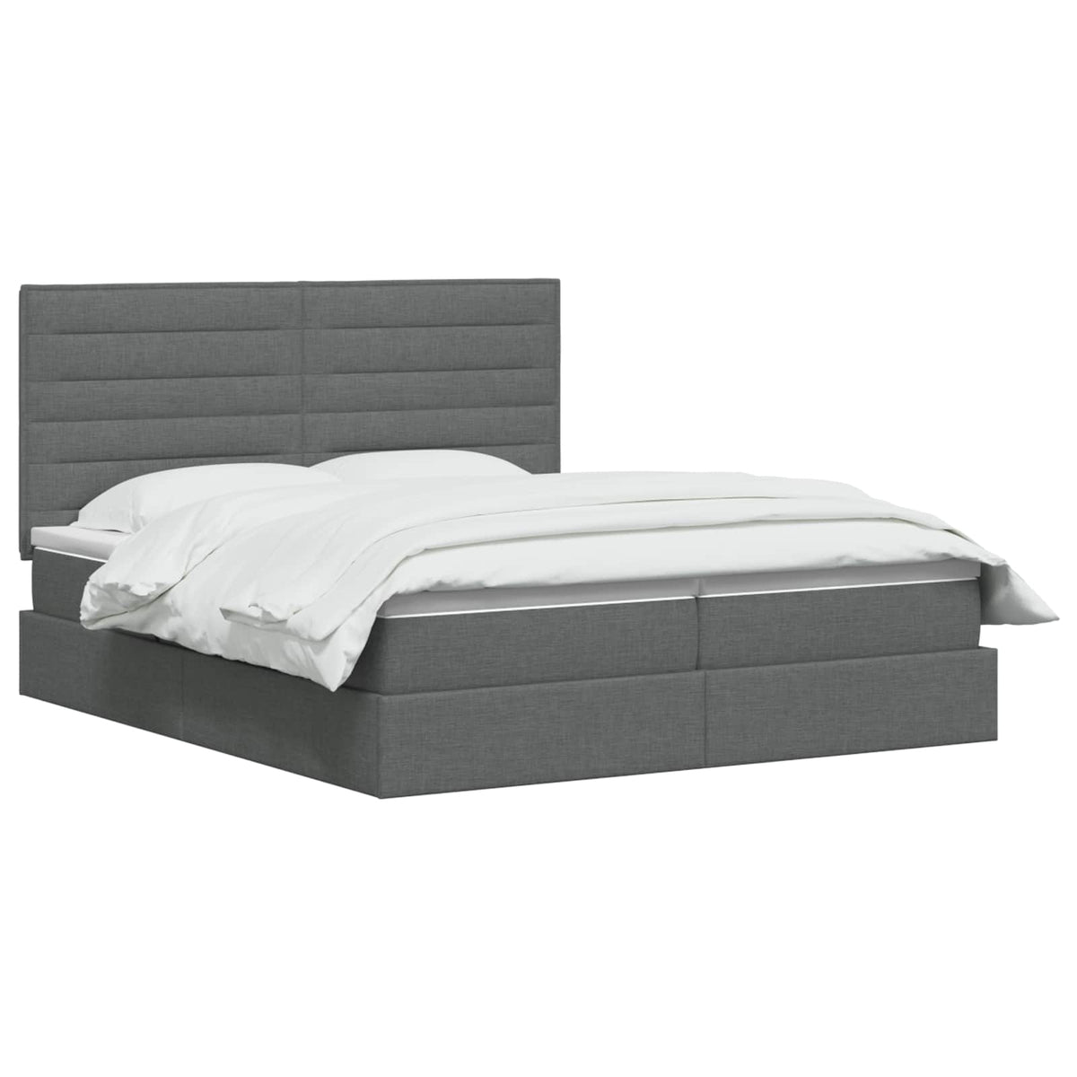 Letto con Contenitore Grigio Scuro 200 x 200 cm Tessuto - homemem39
