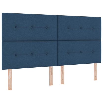 Letto con Contenitore con testiera Blu 200 x 200 cm Tessuto | homemem39