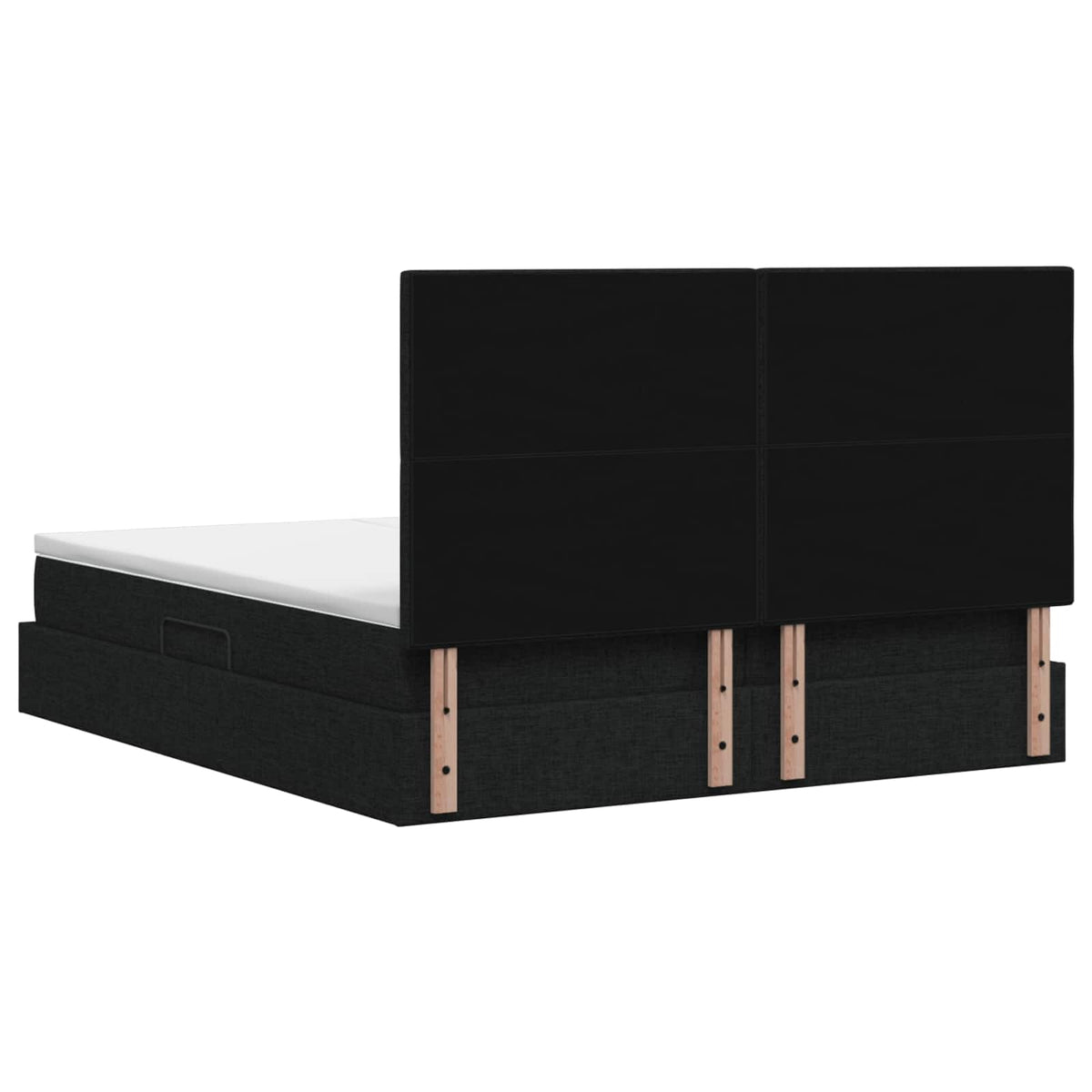 Letto con Contenitore con testiera Nero 180 x 200 cm Tessuto | homemem39