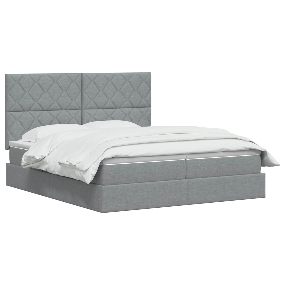 Letto con Contenitore Grigio Chiaro 200 x 200 cm Tessuto - homemem39