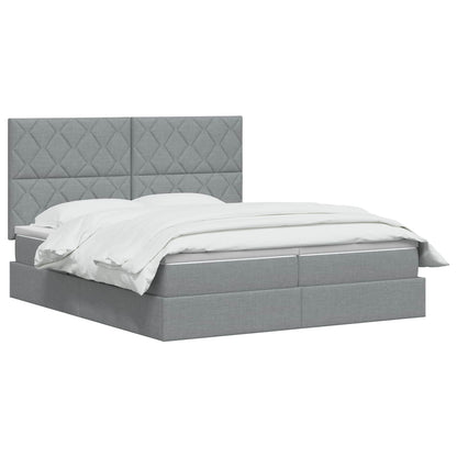 Letto con Contenitore Grigio Chiaro 200 x 200 cm Tessuto - homemem39