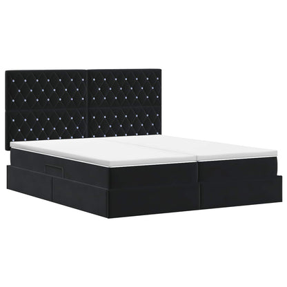 Letto con Contenitore con testiera Nero 180 x 200 cm Velluto | homemem39