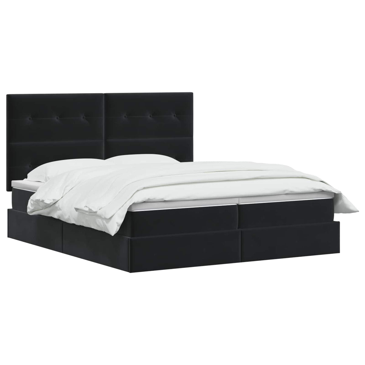 Letto con Contenitore con testiera Nero 180 x 200 cm Velluto | homemem39