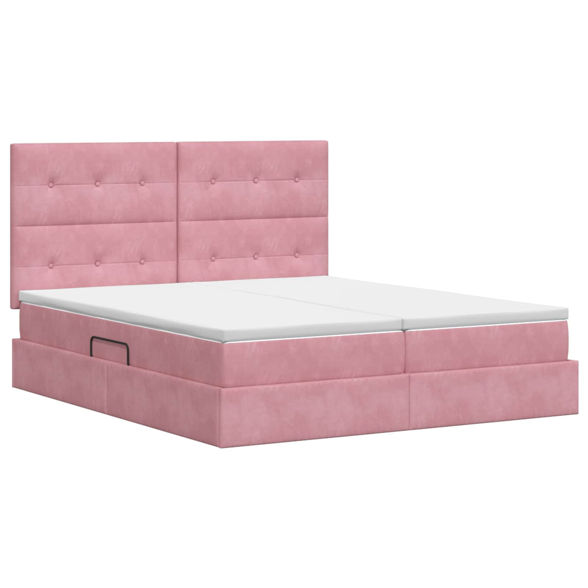 Letto con Contenitore con testiera Rosa 200 x 200 cm Velluto | homemem39