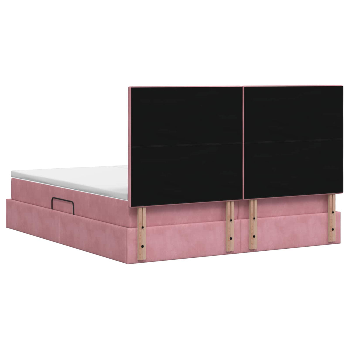 Letto con Contenitore con testiera Rosa 200 x 200 cm Velluto | homemem39