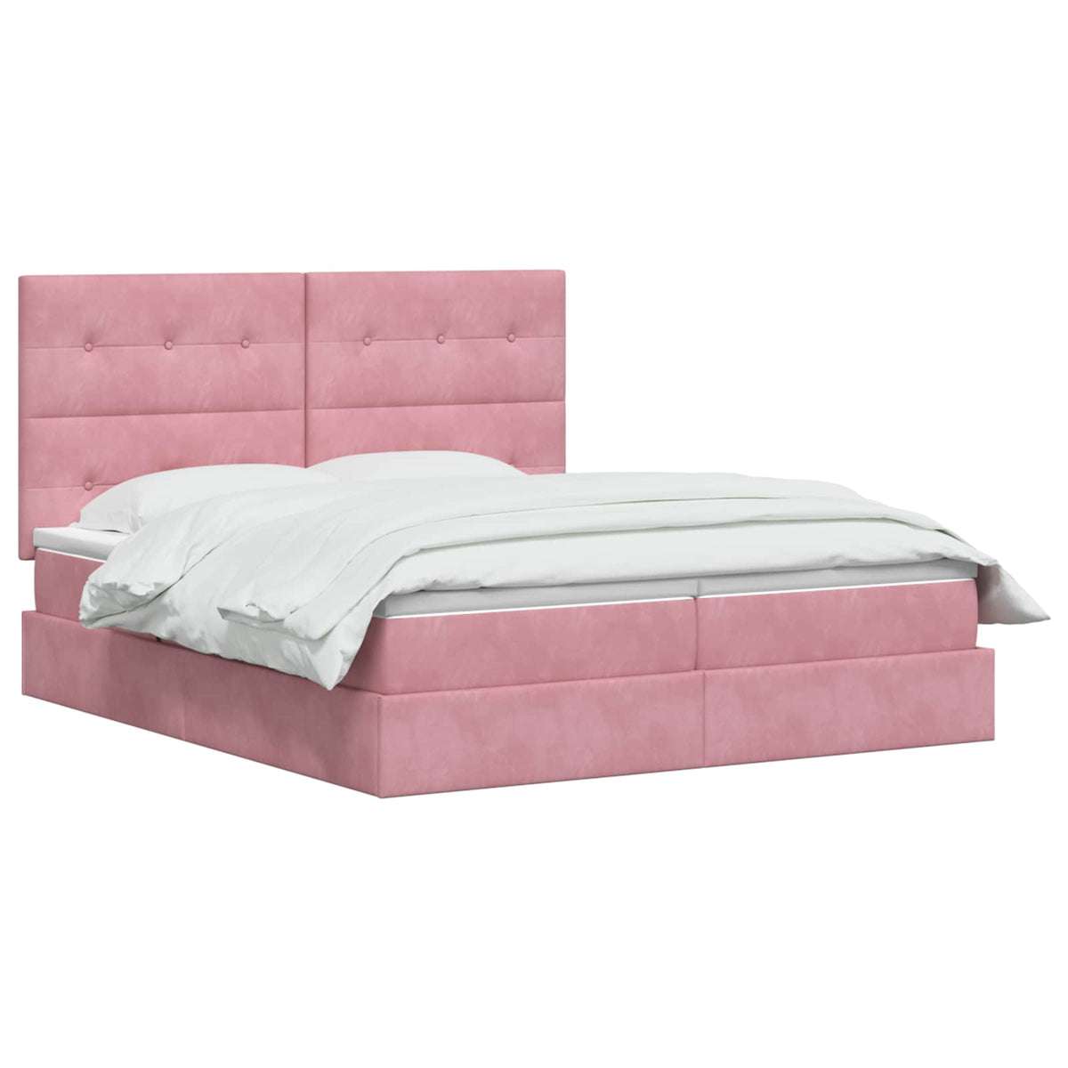 Letto con Contenitore con testiera Rosa 200 x 200 cm Velluto