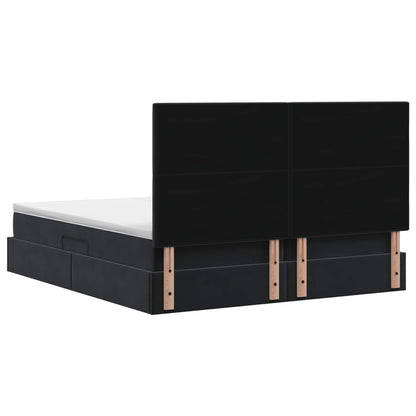 Letto con Contenitore con testiera Nero 180 x 200 cm Velluto | homemem39