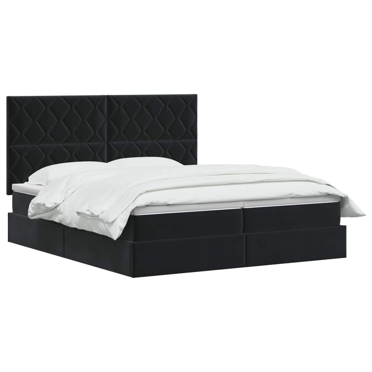 Letto con Contenitore con testiera Nero 180 x 200 cm Velluto | homemem39