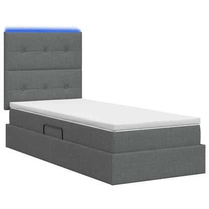 Letto con contenitore LED e materasso Grigio Scuro 90 x 200 cm | homemem39