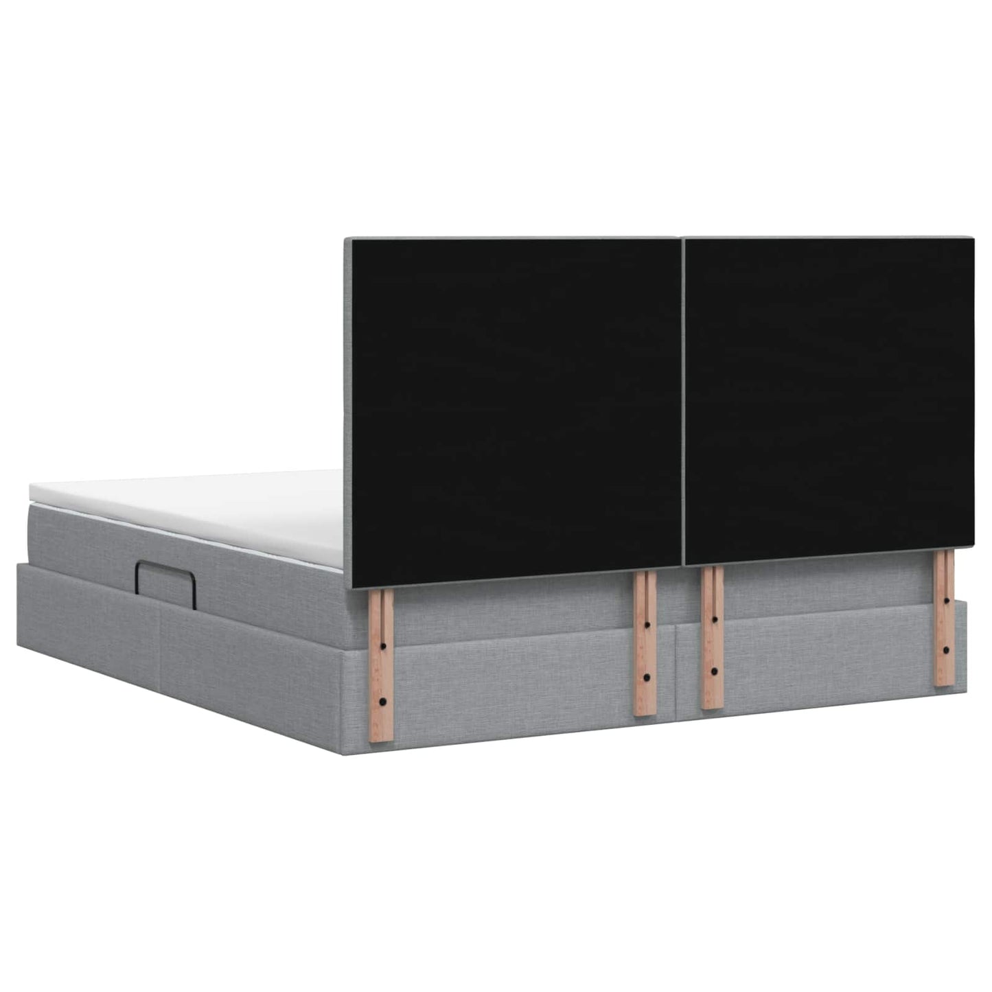 Letto con contenitore LED e materasso Grigio Chiaro