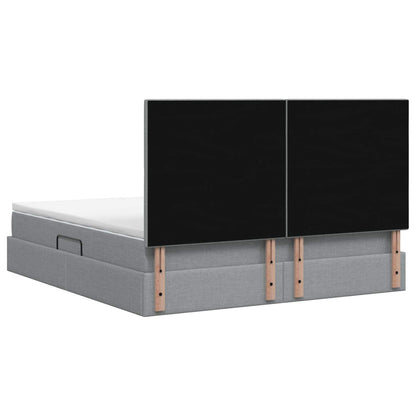 Letto con contenitore LED e materasso Grigio Chiaro
