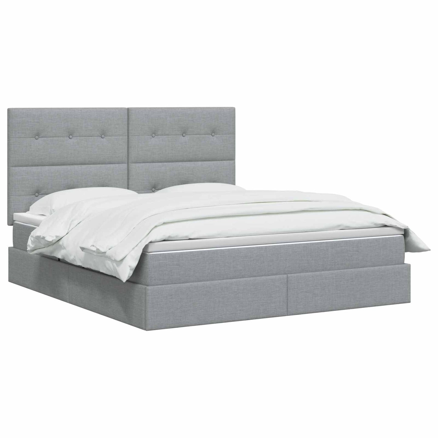 Letto con contenitore LED e materasso Grigio Chiaro