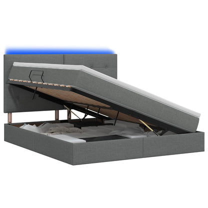 Letto con contenitore LED e materasso Grigio Scuro 180 x 200 cm | homemem39