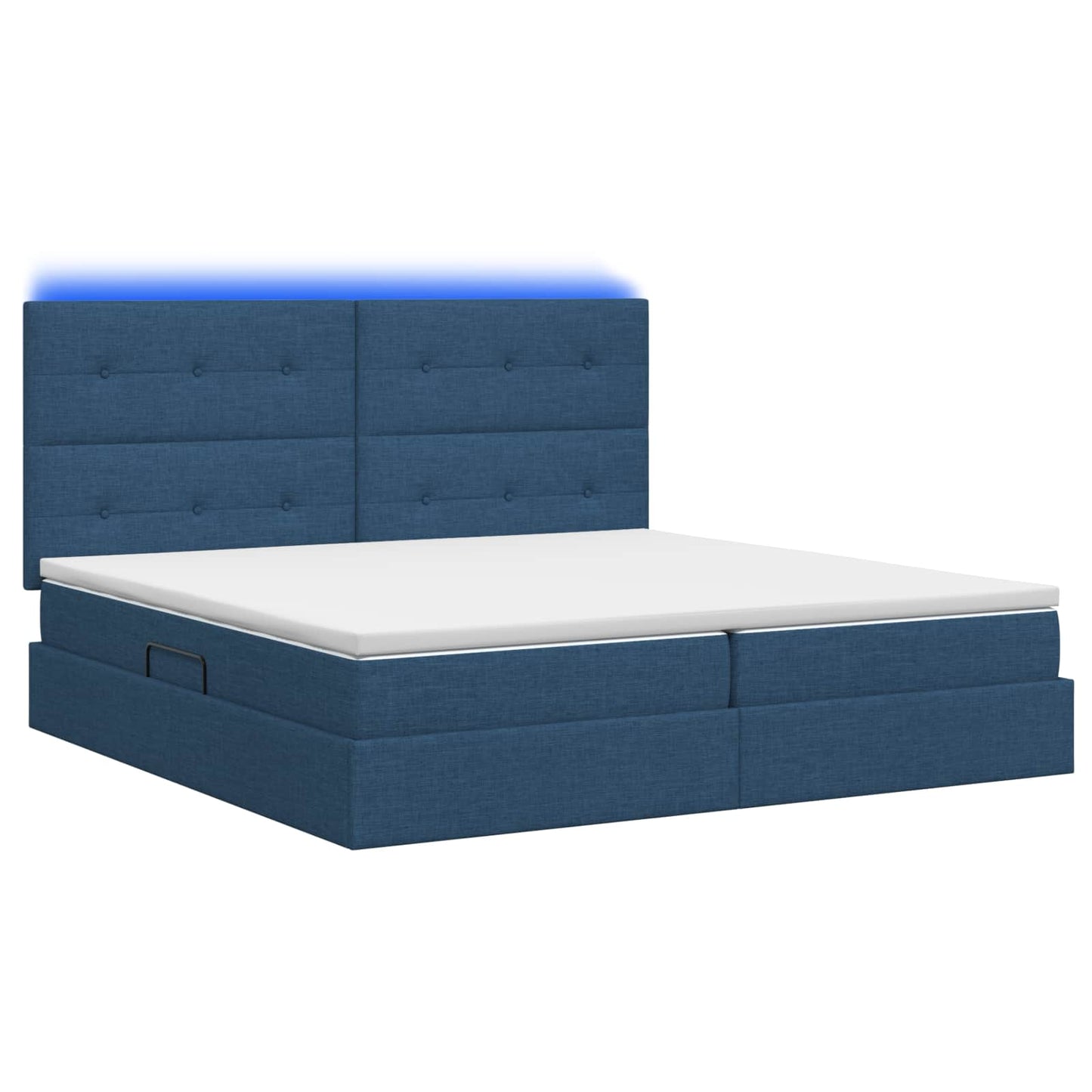 Letto con contenitore LED e materasso Blu 200 x 200 cm Tessuto | homemem39
