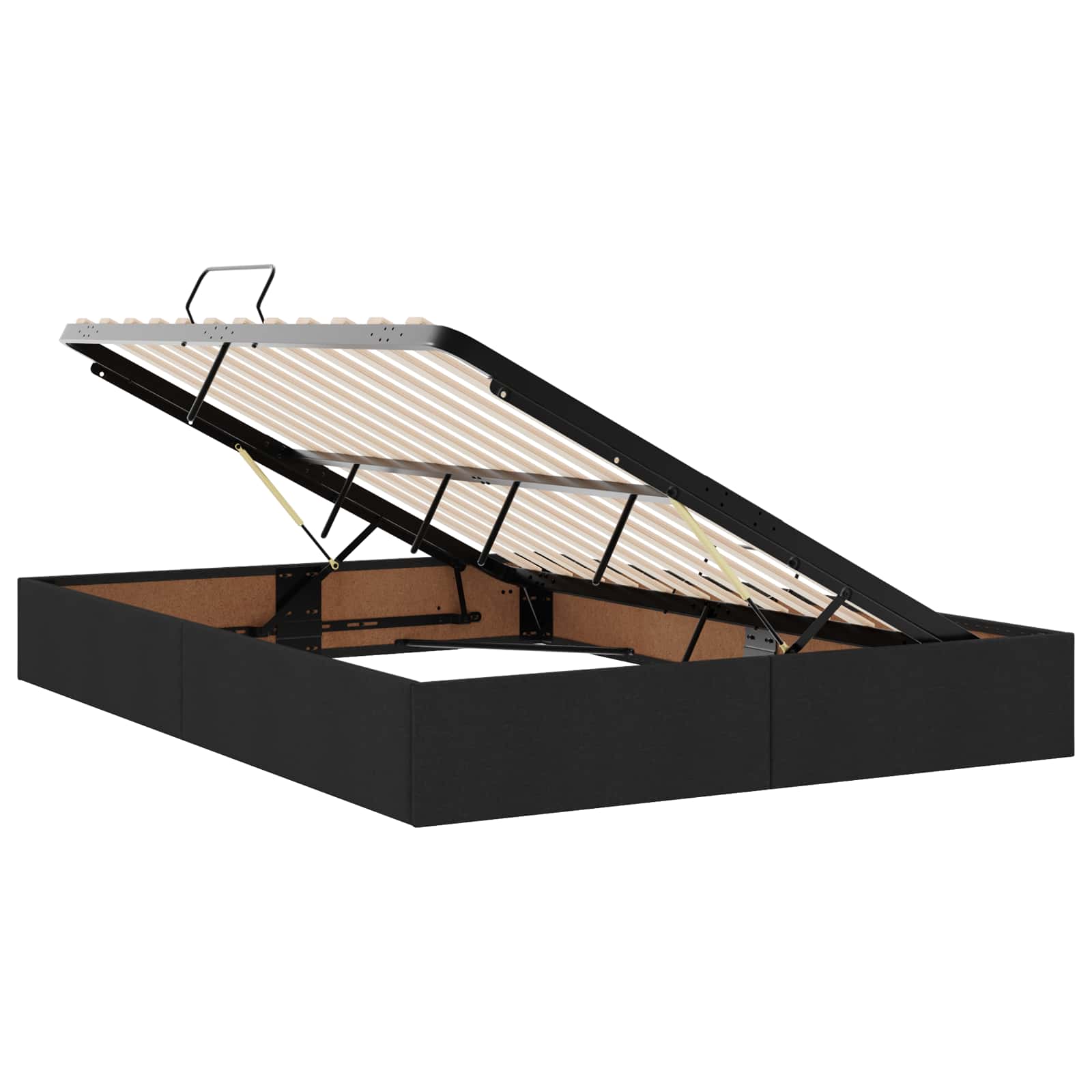 Letto con contenitore LED e materasso Nero 140 x 190 cm Tessuto | homemem39