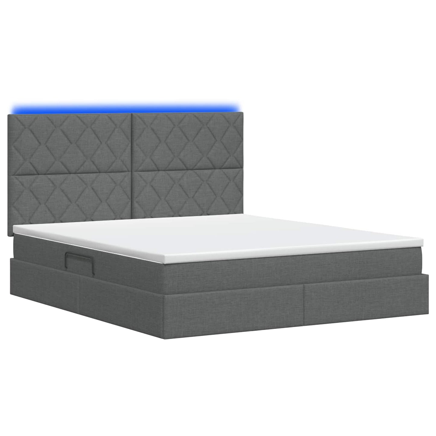 Letto con contenitore LED e materasso Grigio Scuro 140 x 200 cm | homemem39