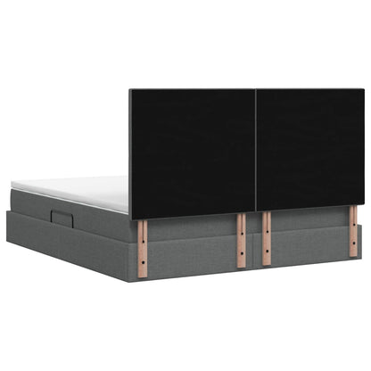 Letto con contenitore LED e materasso Grigio Scuro 140 x 200 cm | homemem39