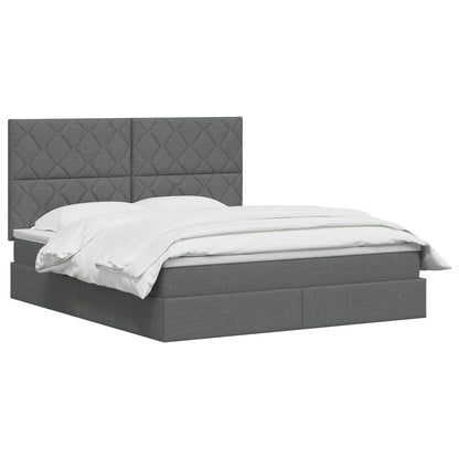 Letto con contenitore LED e materasso Grigio Scuro 140 x 200 cm | homemem39